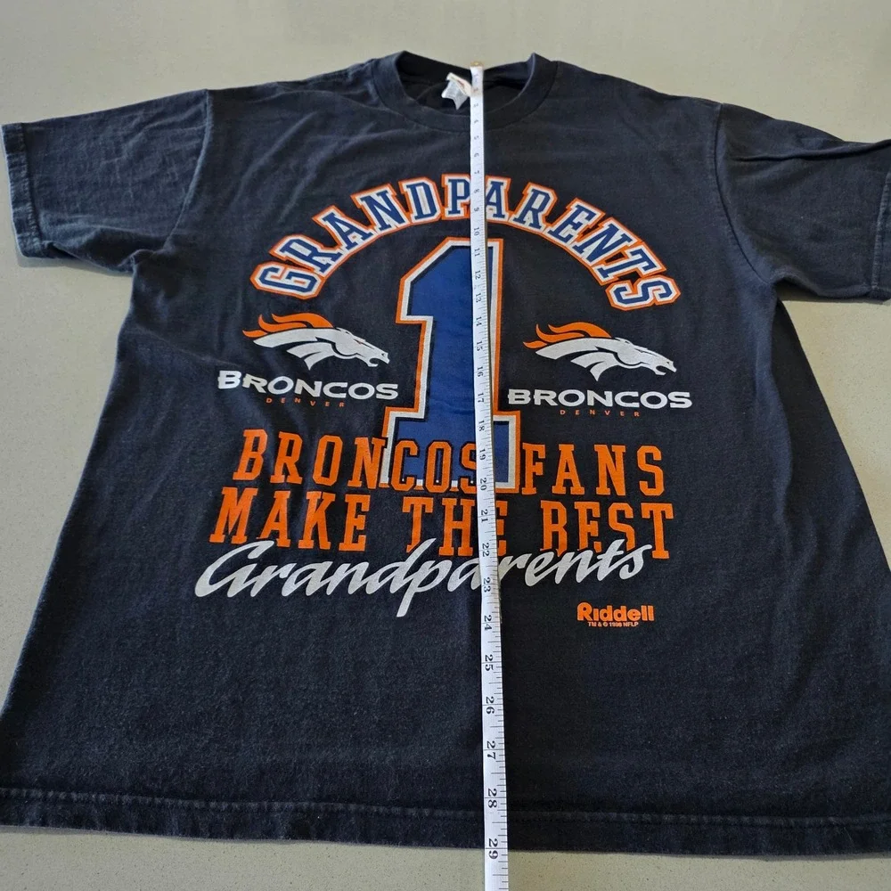 Vintage 1998 Riddell Denver Broncos Grandparents T-Shirt Mens Large Black USA